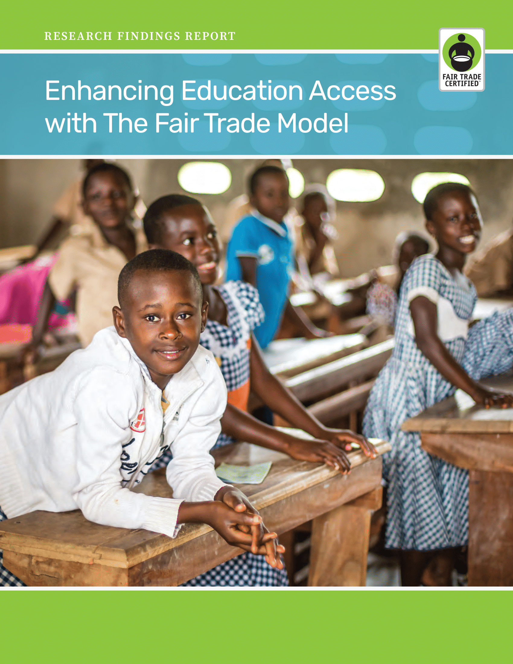 Portada de Fair Trade USA 2023 Report: Mejorando el acceso a la educación para las familias productoras de cacao en Costa de Marfil