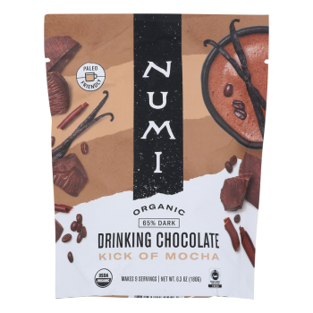 A bag of Numi's Organic Drinking Chocolate - Kick of Mocha Flavor