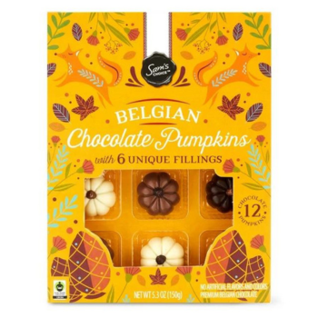 A bag of Belgian Chocolate Pumpkin Truffles from Sam's Choice, available at Walmart