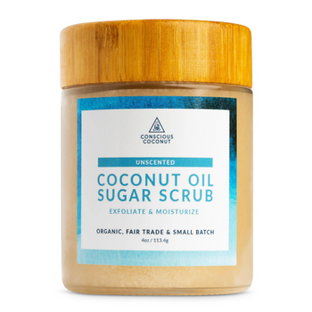 Exfoliantes de azúcar y aceite de coco orgánico de Conscious Coconut