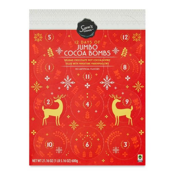Bombas de cacao caliente belgas de chocolate de Walmart Sam's Choice rellenas de malvaviscos en miniatura Bombas de cacao caliente belgas de chocolate de Walmart Sam's Choice rellenas de malvaviscos en miniatura