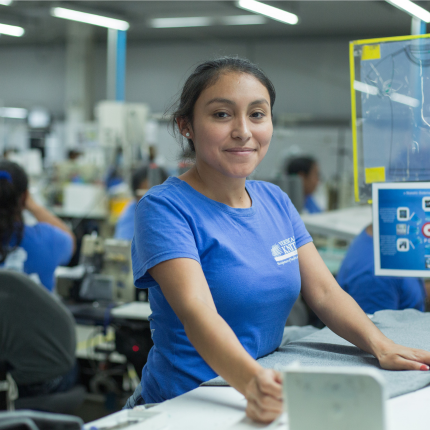 Garment worker in a Fair Trade Certified Factory in Mexico