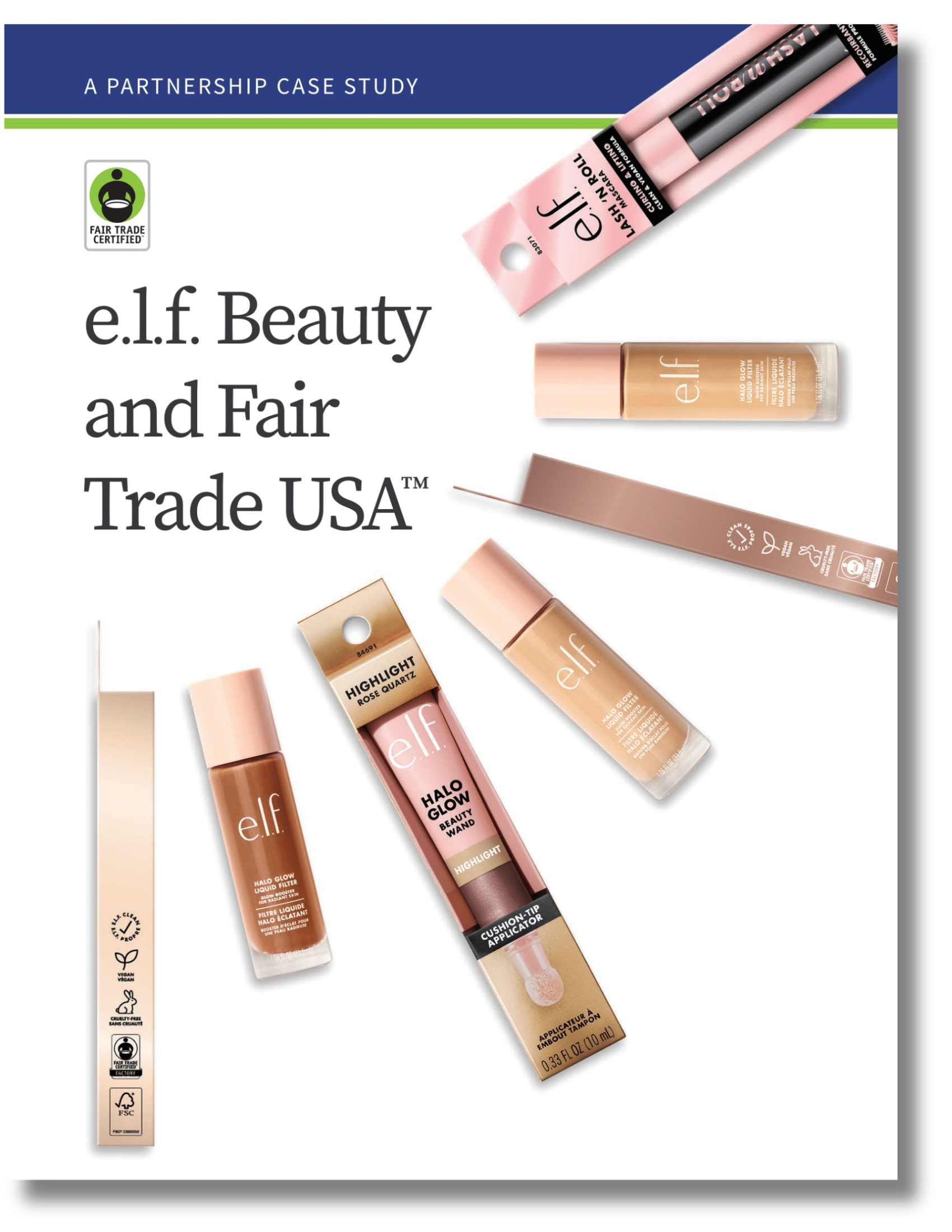 Estudio de caso de Fair Trade Certified y elf Beauty: Portada de informe