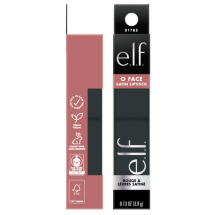elf Beauty's Satin Lipstick in packaging