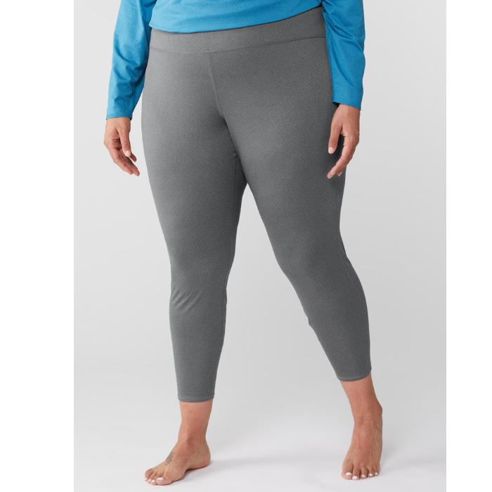 Woman in REI Co-Op branded leggings - in plus size.