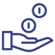 hand holding coins icon