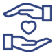 two hands holding a heart icon