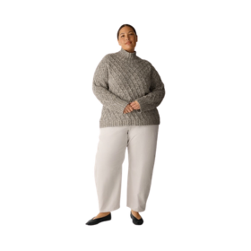 Eileen Fisher Peruvian Cotton Boucle Fluff Turtleneck