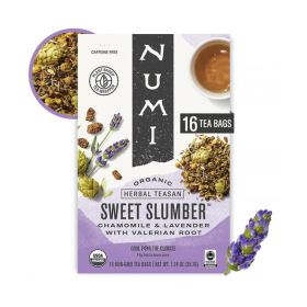 Numi Organic Sweet Slumber Tea, 48 Herbal Tea Bags, Caffeine Free
